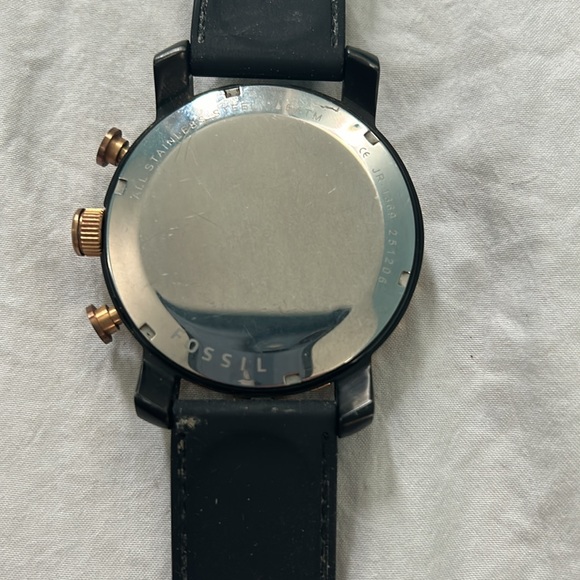 Fossil dive watch chronograph in black and brass finish - Picture 3 of 5